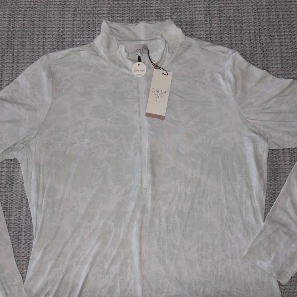 Calia Light Green and White Zip-Up Jacket